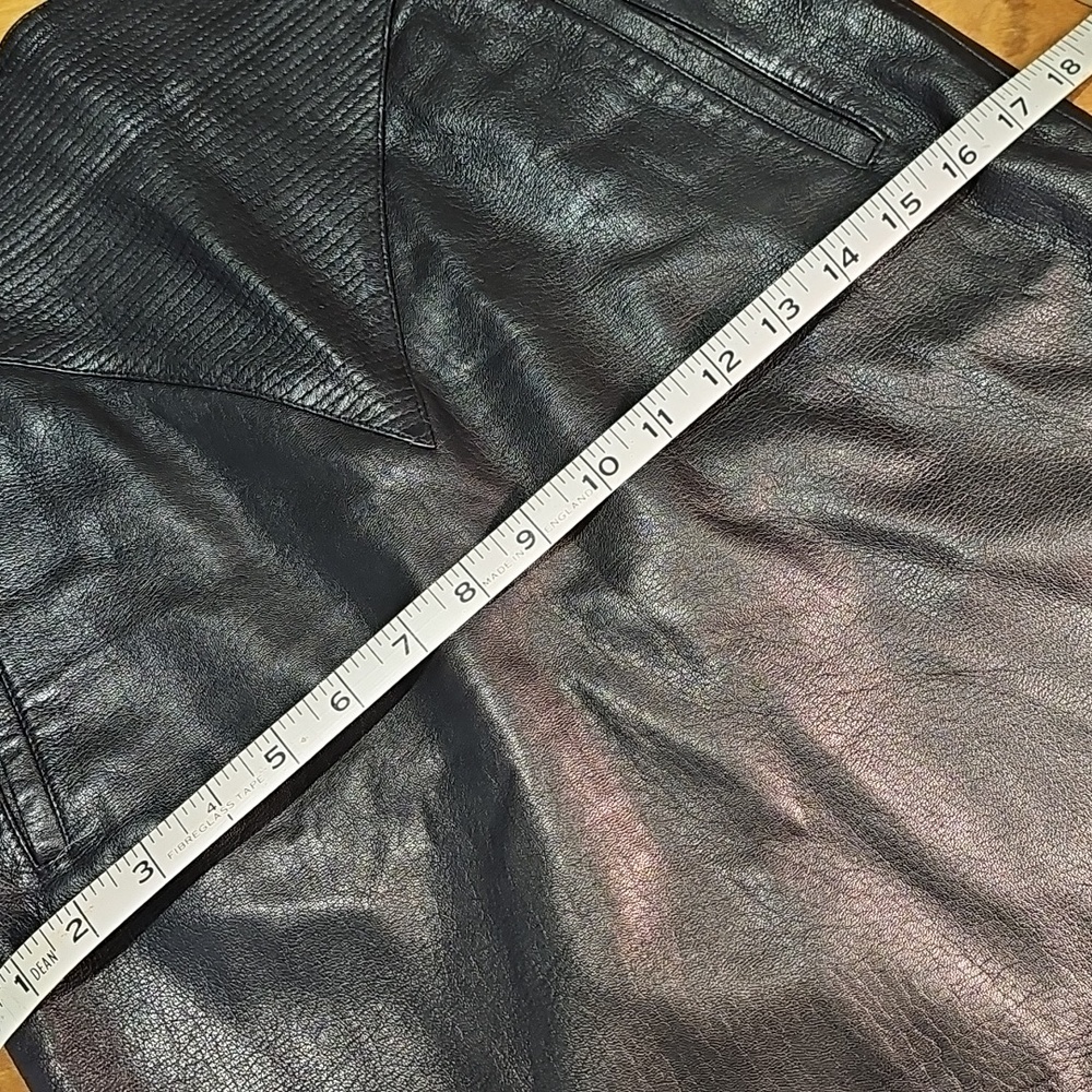 Italian Vintage Soft Leather Skirt High Waisted - Picture 10 of 10